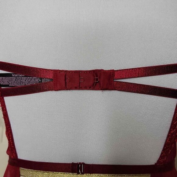 Victorias Secret Lace Sheer Underwire Corset Top With Garter Tabs 36D - Picture 8 of 15